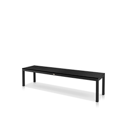 6' Backless Bench Tex Black Frame with Black Seat